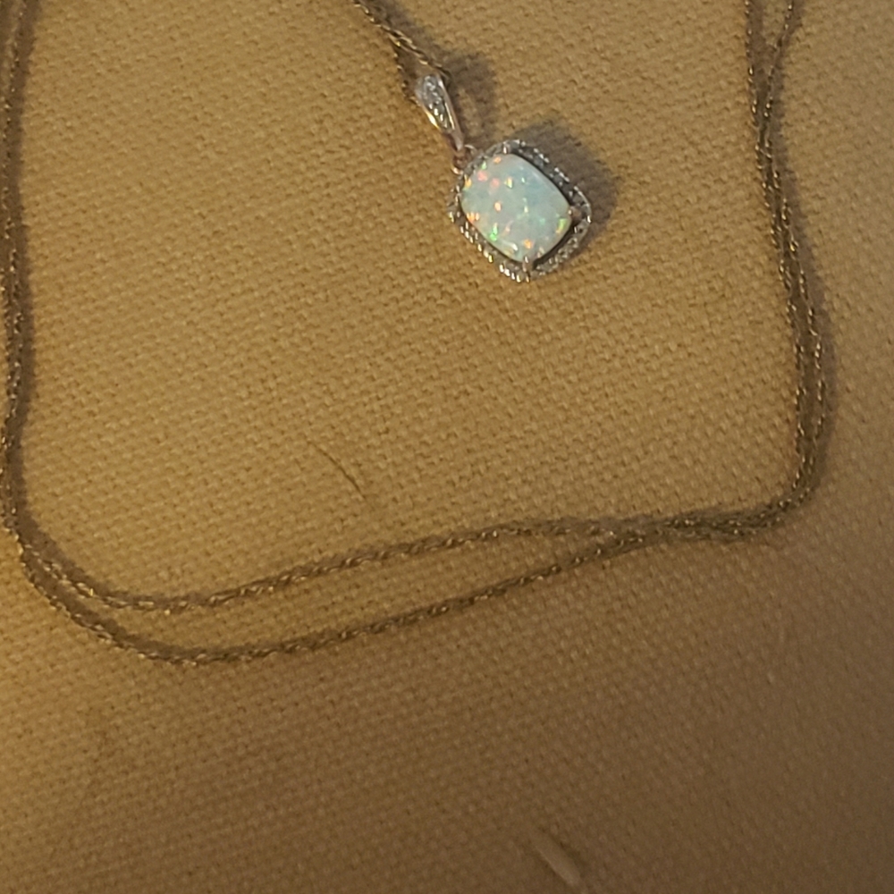 Gold Opal Necklace - Picture 2 of 3